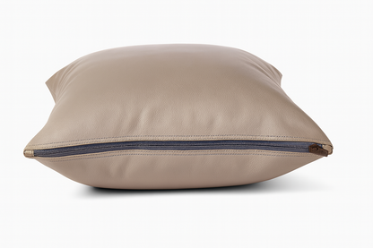 Leather Solid Grey Cushion