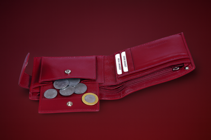 Leather Solid Purple Women Pocket Wallet