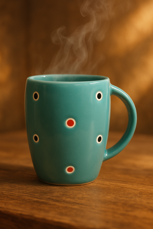 Bhokals Ceramic Green Dotted Coffee Mug