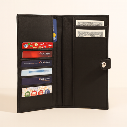 Leather Black Weave Ticket Card Holder