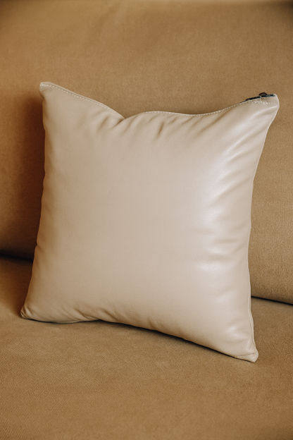 Leather Solid Grey Cushion