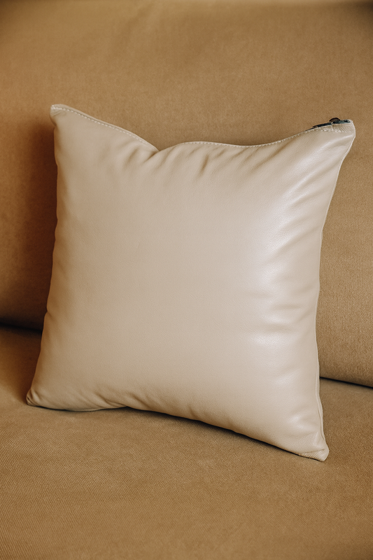 Leather Solid Grey Cushion