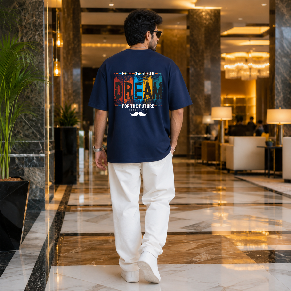 Bhokals Premium Oversized Front & Back Printed T-Shirt for Men - Dream