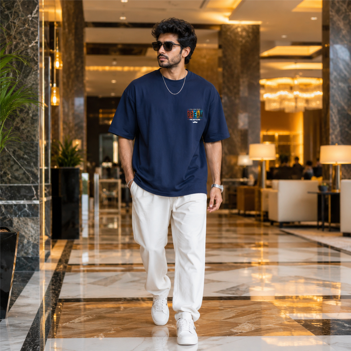 Bhokals Premium Oversized Front & Back Printed T-Shirt for Men - Dream