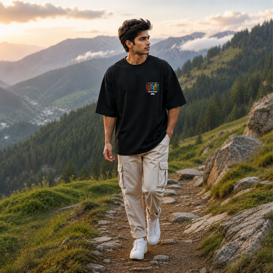 Bhokals Premium Oversized Front & Back Printed T-Shirt for Men - Dream