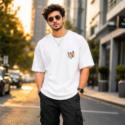 Bhokals Premium Oversized Front & Back Printed T-Shirt for Men - Trick N Treat