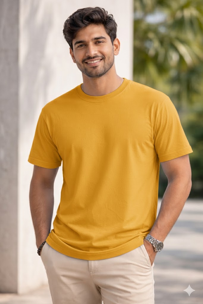Bhokals Plain , Round Neck, Cotton, Super Soft T-Shirt