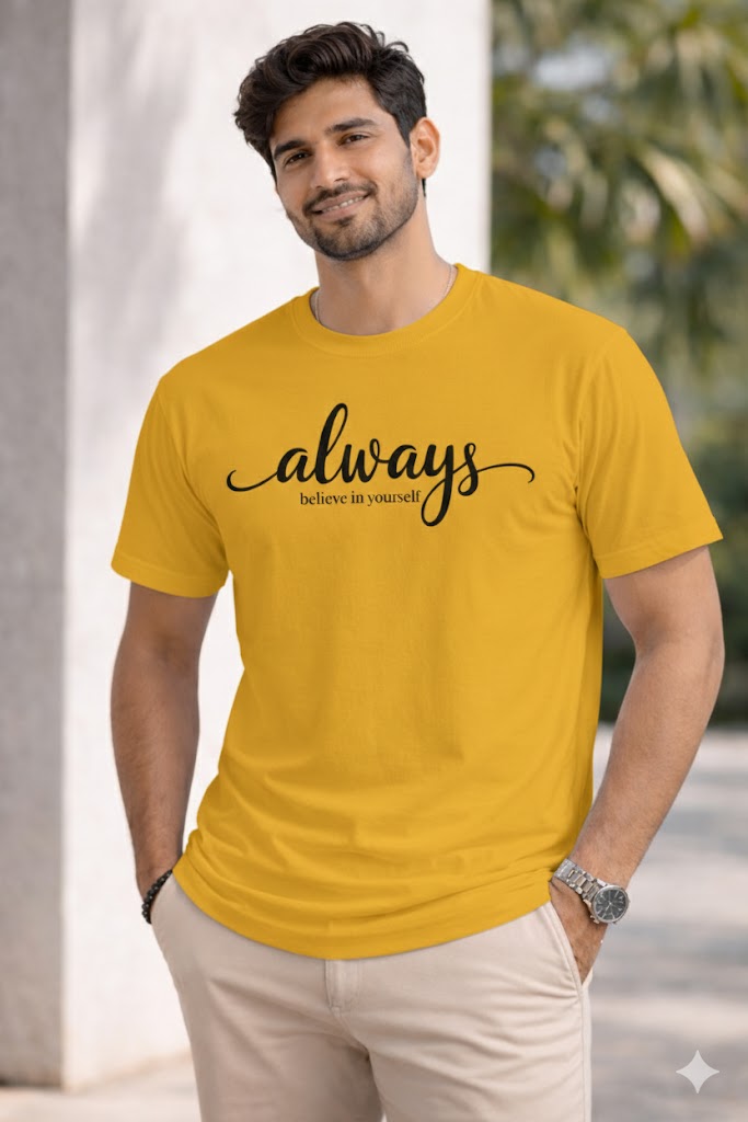 Bhokals " Always " Printed, Round Neck, Cotton, Super Soft T-Shirt