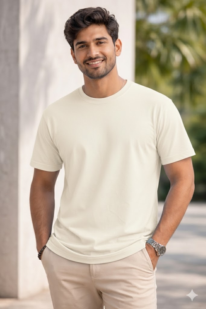 Bhokals Plain , Round Neck, Cotton, Super Soft T-Shirt