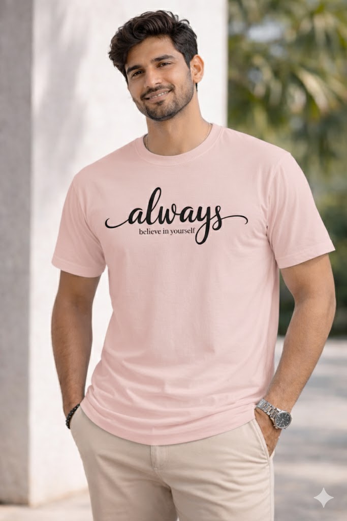 Bhokals " Always " Printed, Round Neck, Cotton, Super Soft T-Shirt