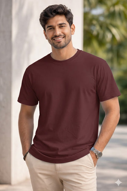 Bhokals Plain , Round Neck, Cotton, Super Soft T-Shirt