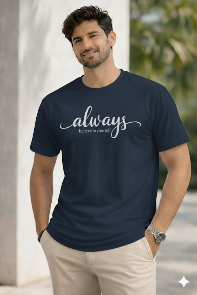 Bhokals " Always " Printed, Round Neck, Cotton, Super Soft T-Shirt