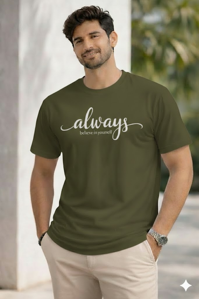 Bhokals " Always " Printed, Round Neck, Cotton, Super Soft T-Shirt