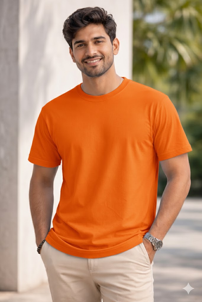 Bhokals Plain T shirt, Round Neck, Cotton, Super Soft T-Shirt
