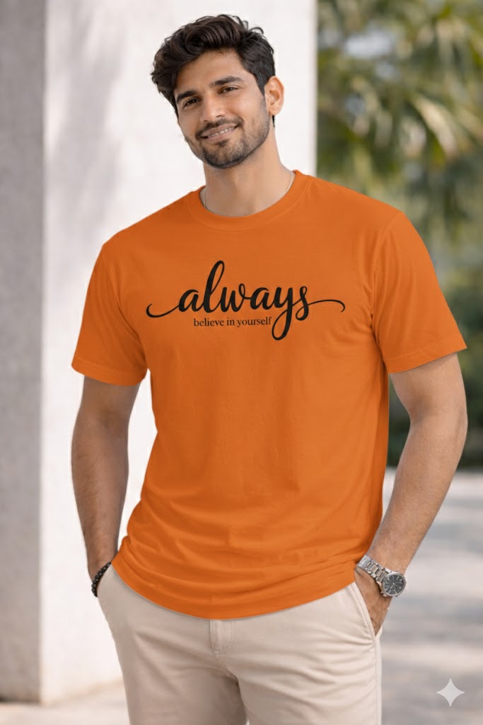 Bhokals " Always " Printed, Round Neck, Cotton, Super Soft T-Shirt