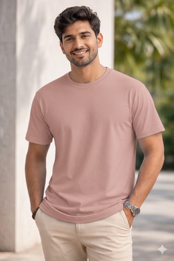 Bhokals Plain T shirt, Round Neck, Cotton, Super Soft T-Shirt