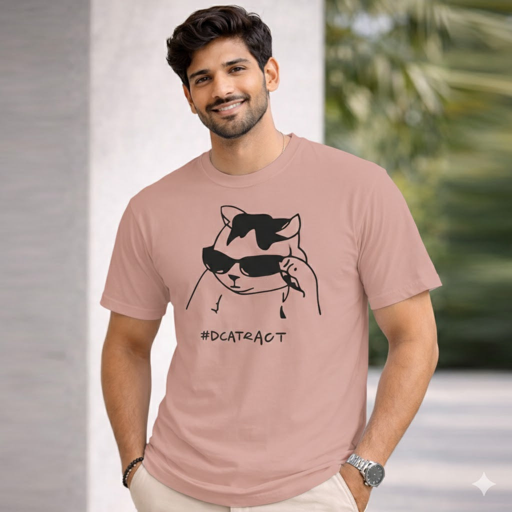 Bhokals " Abstract Cat " Printed, Round Neck, Cotton, Super Soft T-Shirt