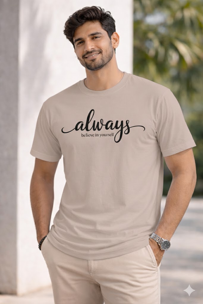 Bhokals " Always " Printed, Round Neck, Cotton, Super Soft T-Shirt
