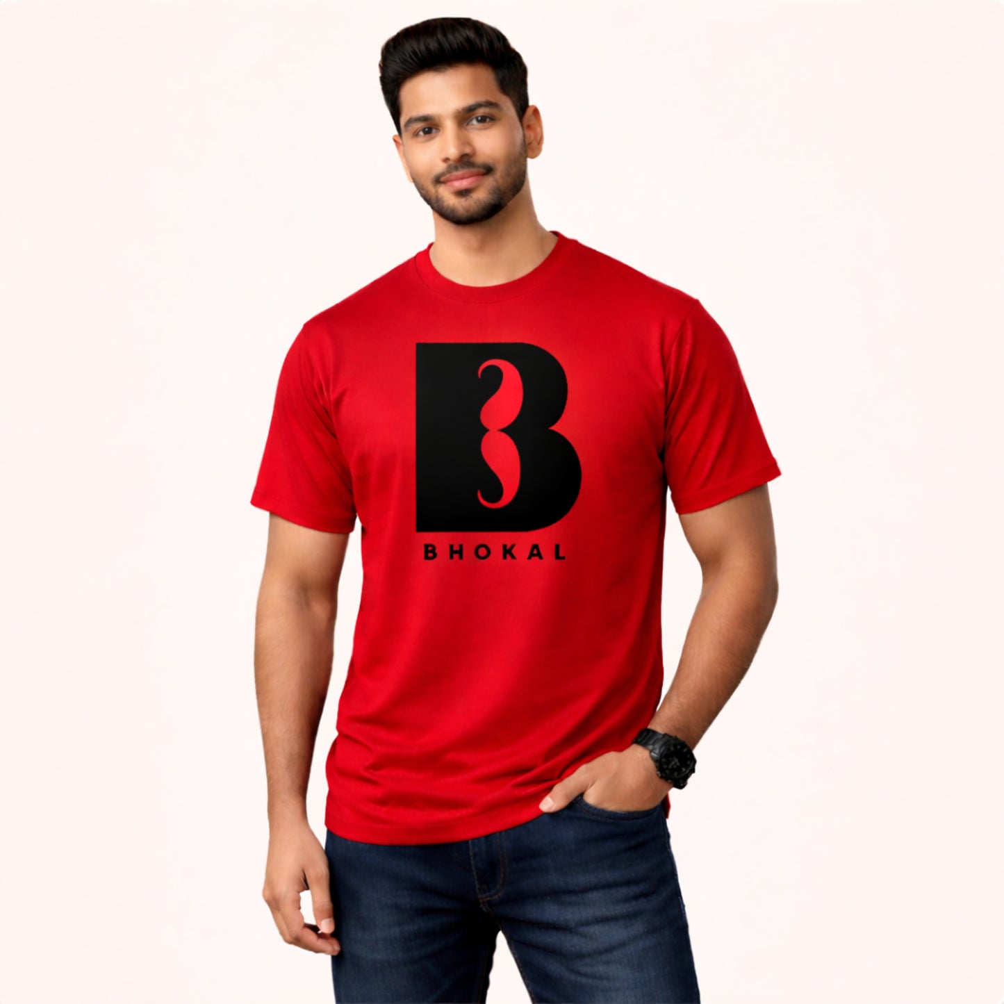 Big B Printed Round Neck Cotton Men T-Shirt