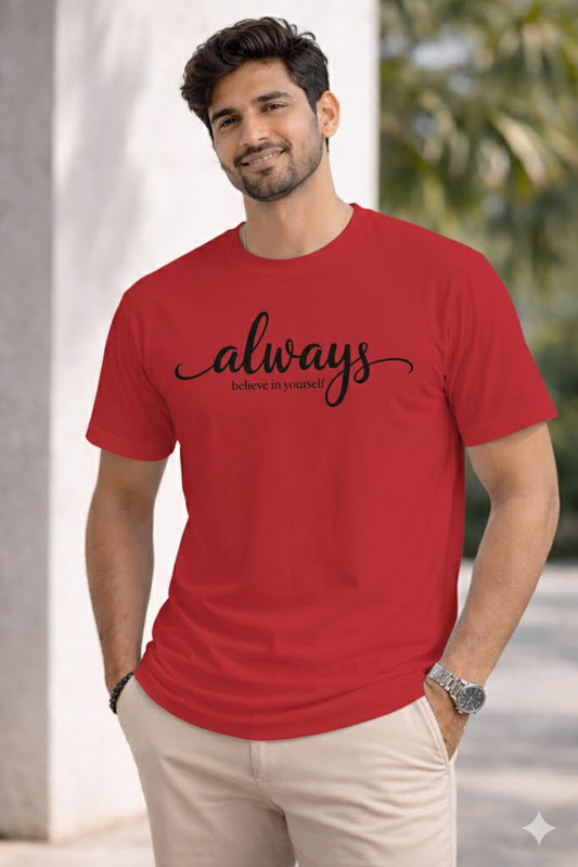 Bhokals " Always " Printed, Round Neck, Cotton, Super Soft T-Shirt