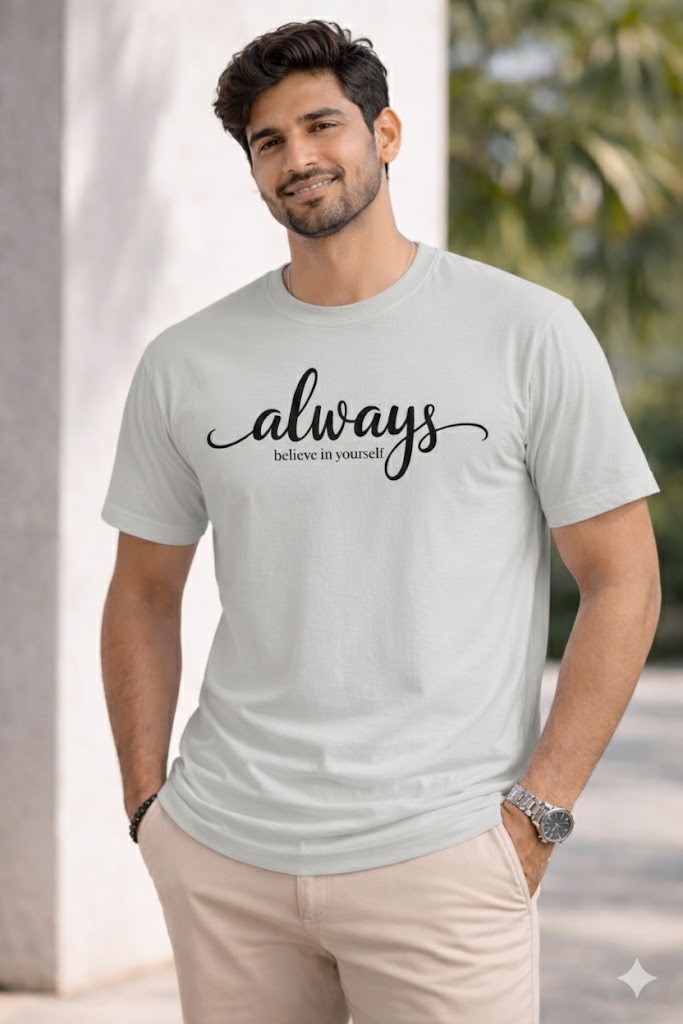 Bhokals " Always " Printed, Round Neck, Cotton, Super Soft T-Shirt