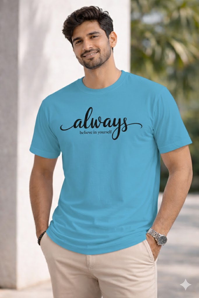 Bhokals " Always " Printed, Round Neck, Cotton, Super Soft T-Shirt