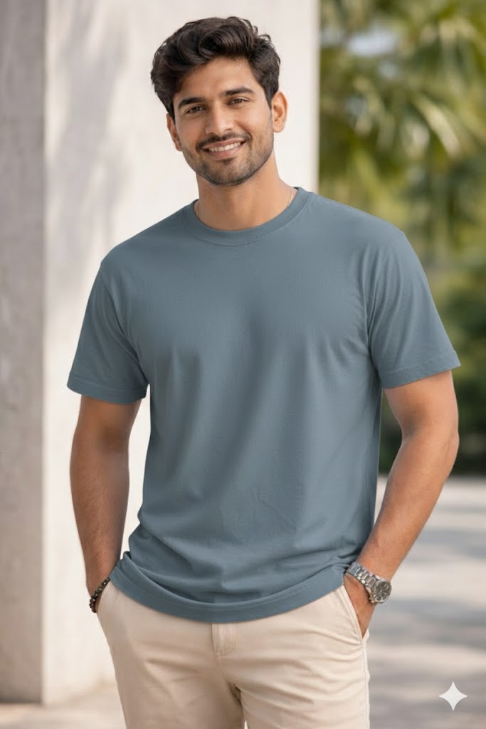 Bhokals Plain T shirt, Round Neck, Cotton, Super Soft T-Shirt