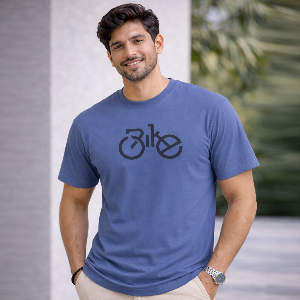 Bhokals " Bike " Printed, Round Neck, Cotton, Super Soft T-Shirt