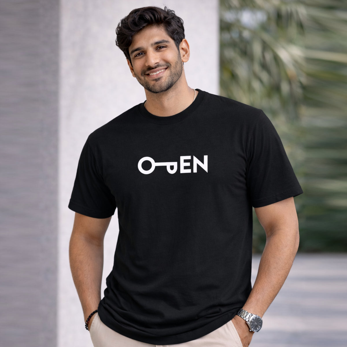 Bhokals "Open" Printed Round Neck, Cotton, Super Soft T-Shirt