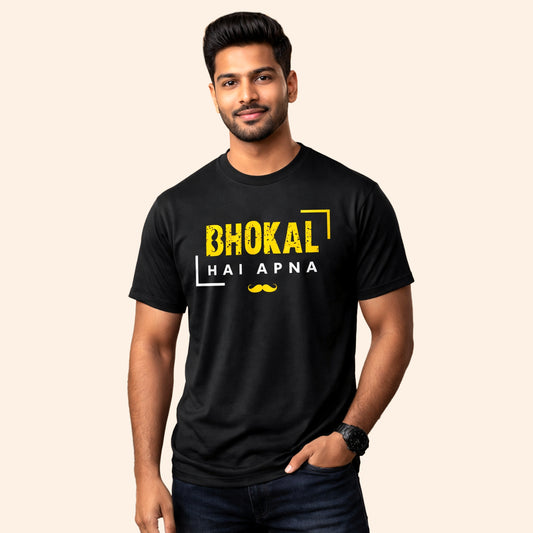 Bhokal Hai Apna Printed Round Neck Cotton Men T-Shirt
