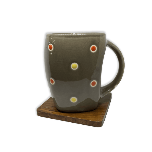 Bhokals Ceramic Grey Dotted Coffee Mug