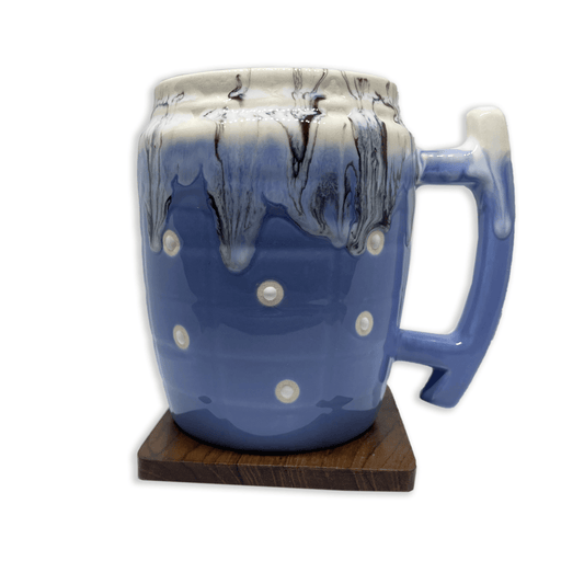 Bhokals Big Dots Sky Blue Round Coffee Mug