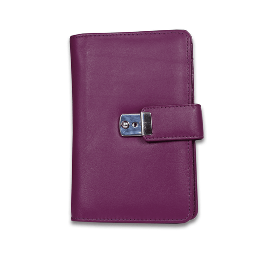 Leather Solid Purple Clip Women Wallet