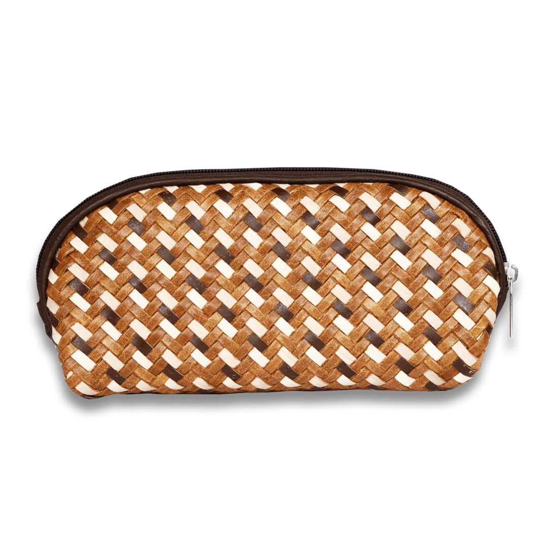 Leather Tan Weave Batua Women Wallet
