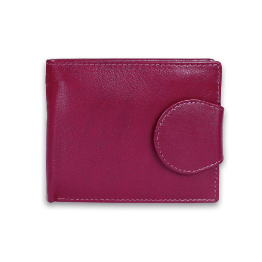 Leather Solid Purple Women Pocket Wallet