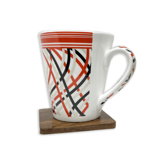 Bhokals Red Black Printed  Designer  White Coffee Mug