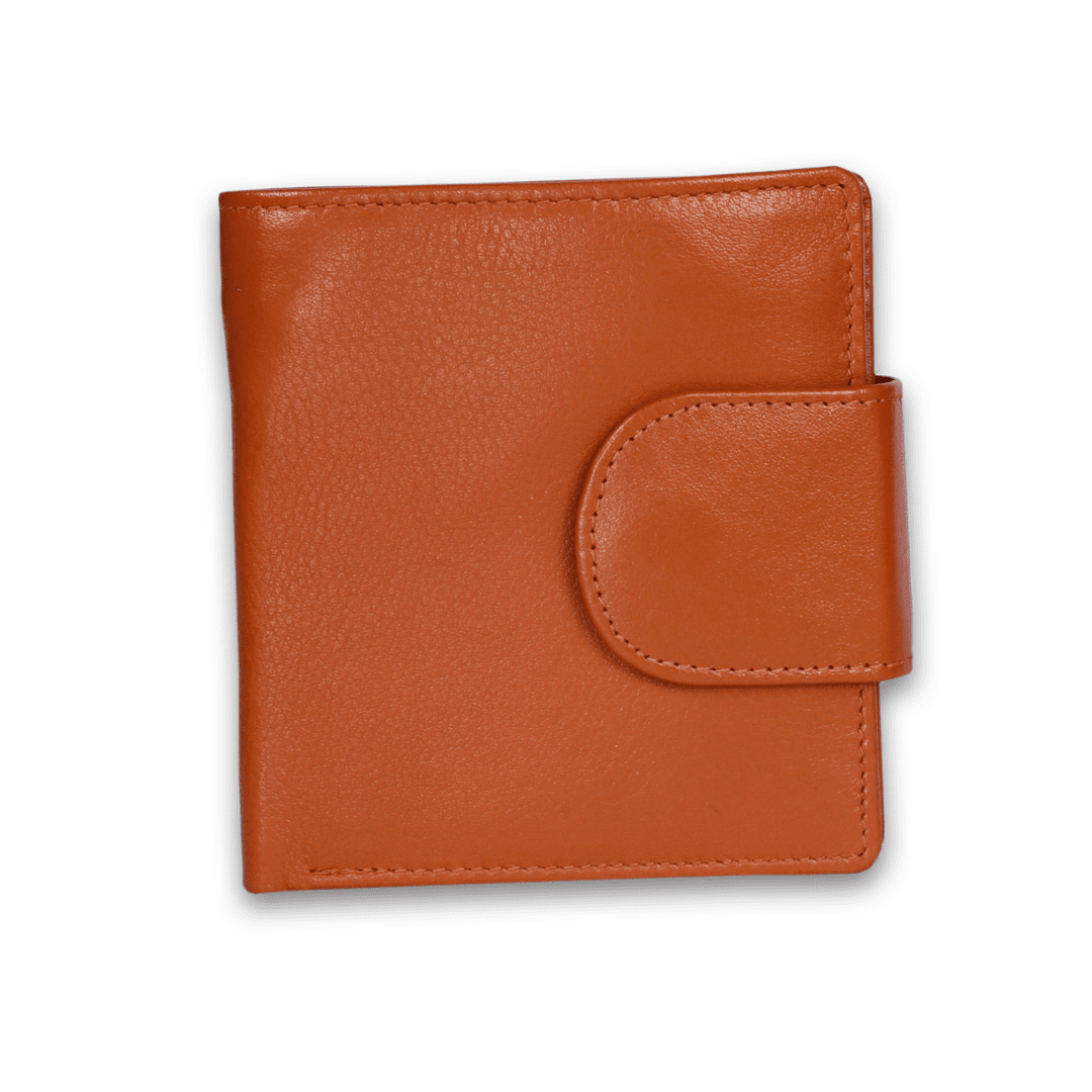 Leather Solid Orange Women Pocket Wallet