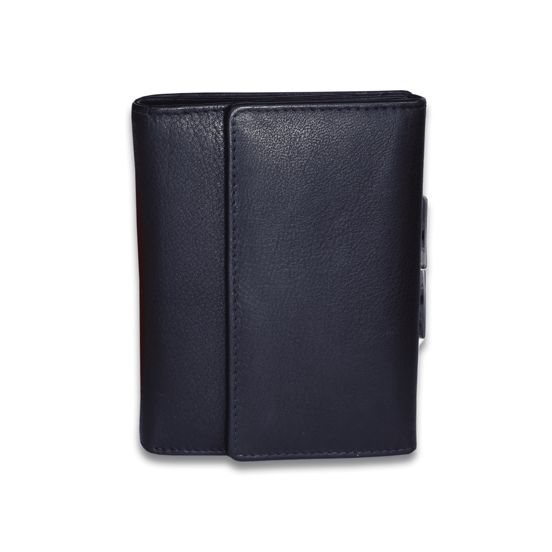 Leather Solid Black Clutch Women Wallet