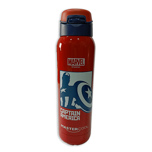 Master Cool Captain America Printed Red Steel Water Bottle