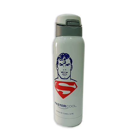Master Cool Superman Printed White Steel Water Bottle