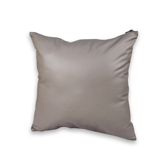 Leather Solid Grey Cushion