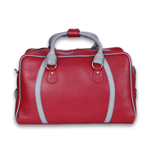 Leather Solid Red Travel Bag