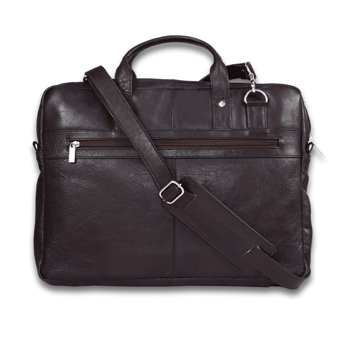 Bhokals Leather Solid  Brown Laptop Bag