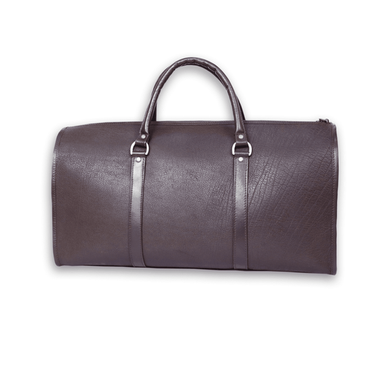 Leather Solid Brown Duffle Bag
