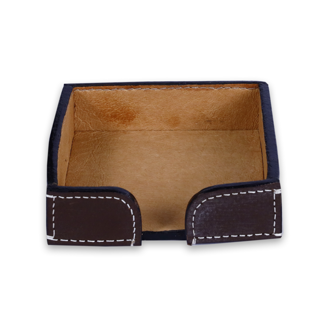 Leather Brown Small Paper Holder Tray