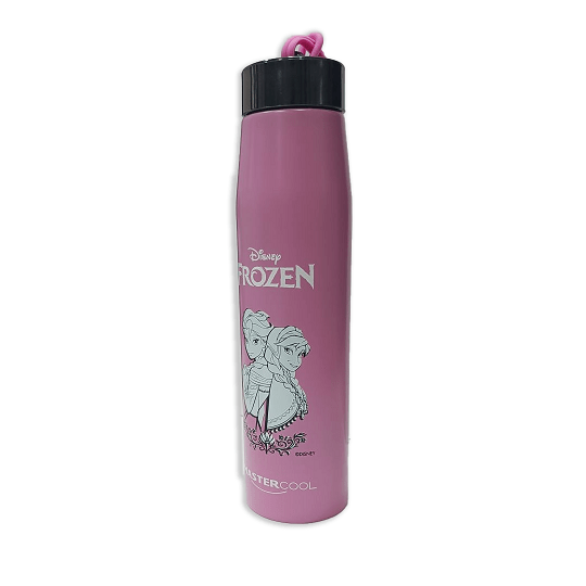 Master Cool Disney Frozen Printed Pink Steel Water Bottle