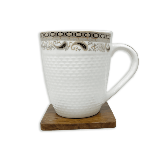 Bhokals Border Texture Dotted White Coffee Mug