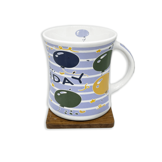 Bhokals Happy Birthday Round Blue White Coffee Mug