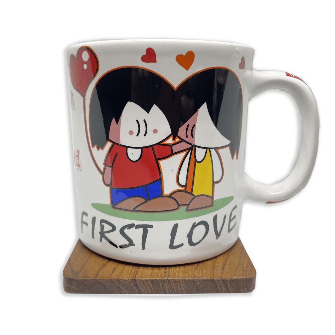 Bhokals First Love Cartoon Printed White Coffee Mug