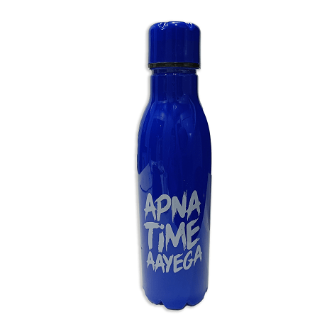 Apna Time Ayega Printed Blue Water Bottle